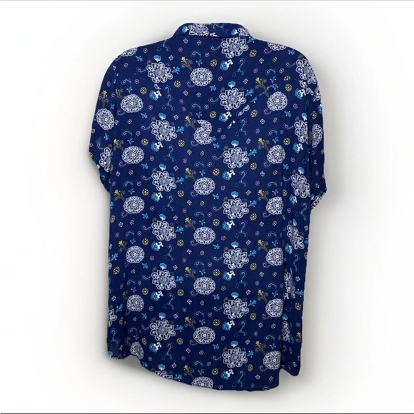 Wrangler Blue Floral Blouse Lightweight Short-Sleeved - Picture 4 of 7